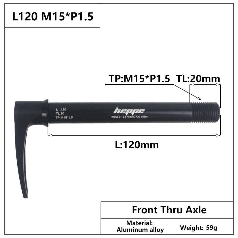 HEPPE Cyckel  Thru Axle Front Fork Shaft Skewer
